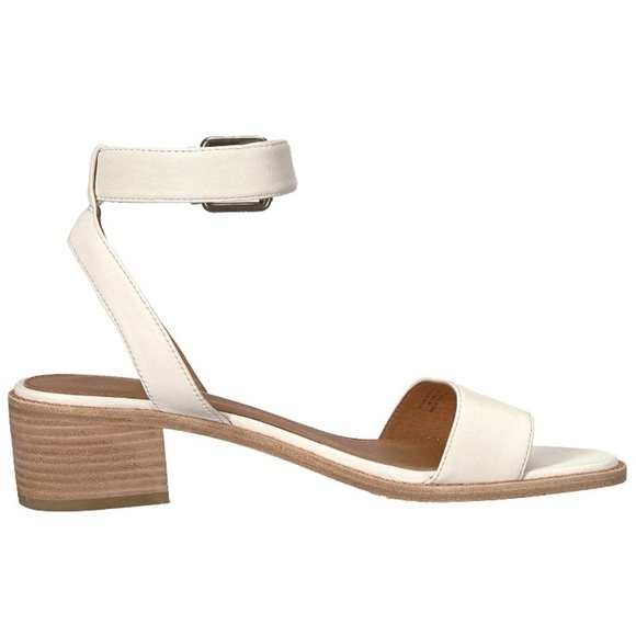 Frye Cindy Two-Piece White Block Cute Sandal Heels - Picture 8 of 13